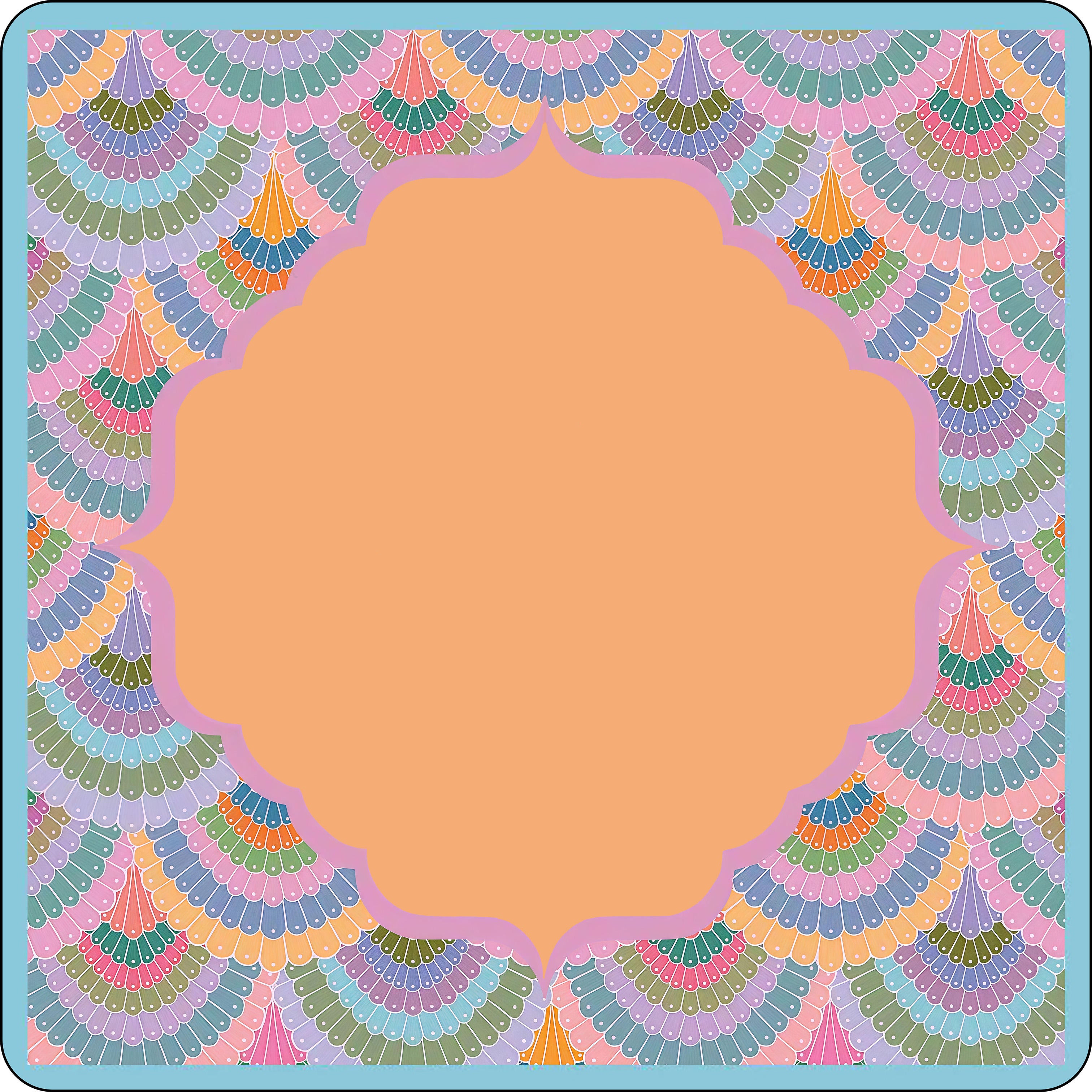 American Mahjong Mat – Rainbow Scallop Design