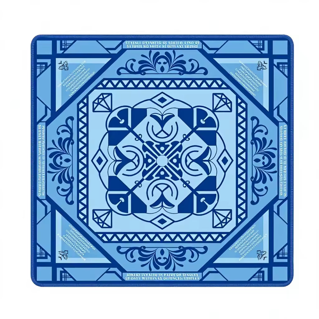 American Mahjong Mat – Blue Mosaic Design