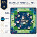 Silent Neoprene Mahjong Mat – Blue Oil Painting