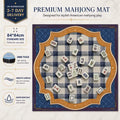 Silent Neoprene Mahjong Mat – Blue Plaid