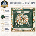 Silent Neoprene Mahjong Mat – Emerald Green Peacock