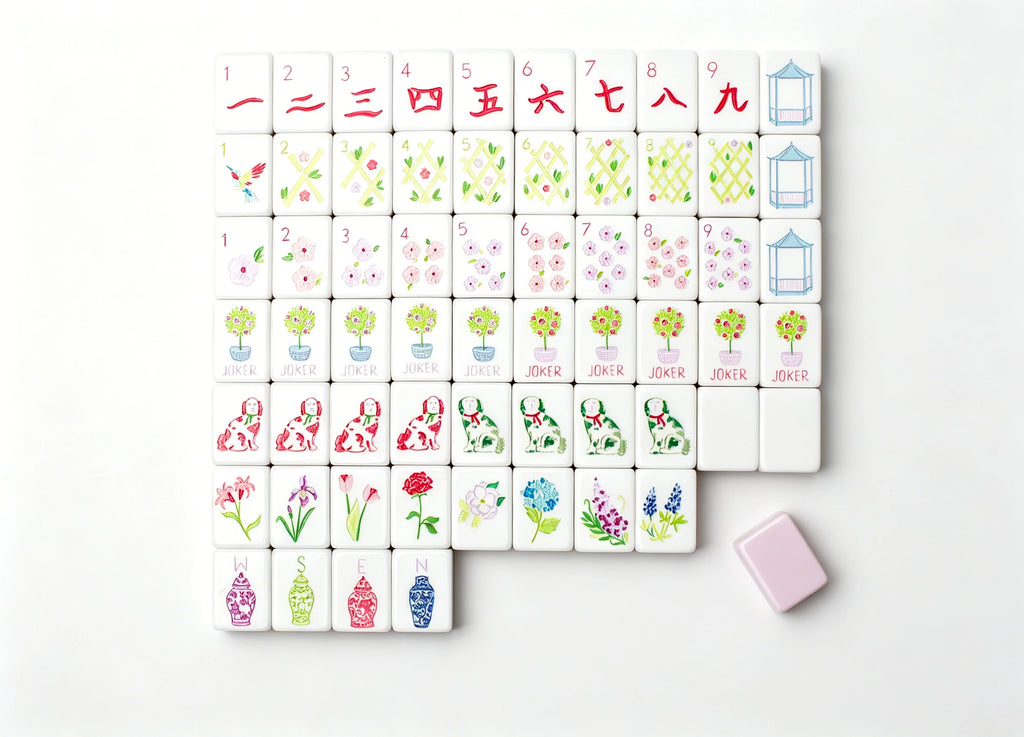 Lavender Floral American Mahjong Set – 160 Acrylic Tiles