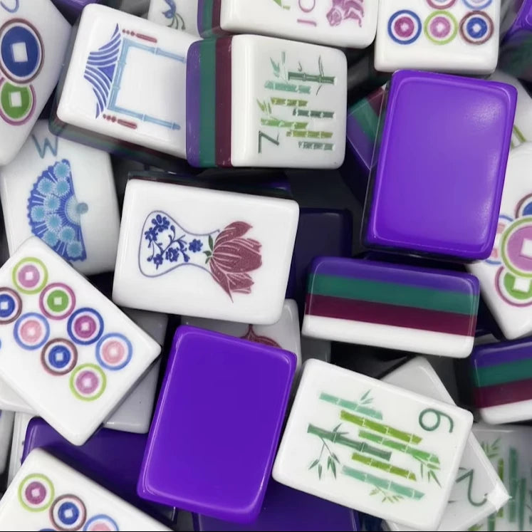Purple Acrylic American Mahjong Set – Luxury 4-Layer Tiles