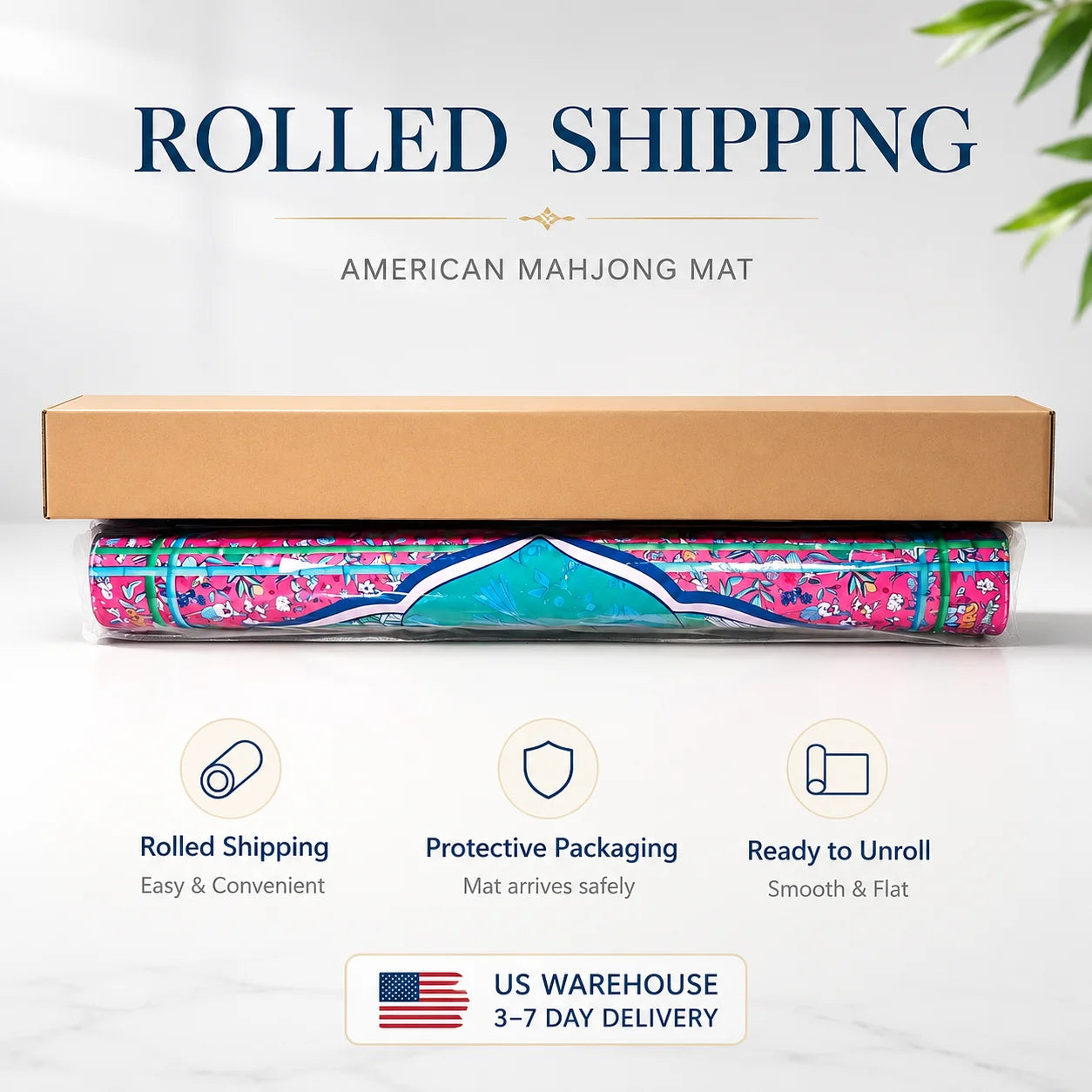 Silent Neoprene Mahjong Mat – Pink Lotus