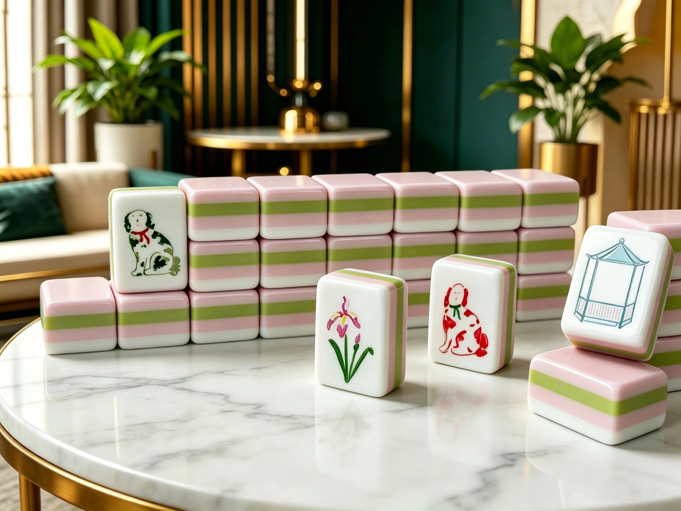 Lavender Floral American Mahjong Set – 160 Acrylic Tiles