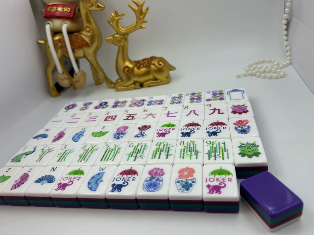Purple Acrylic American Mahjong Set – Luxury 4-Layer Tiles