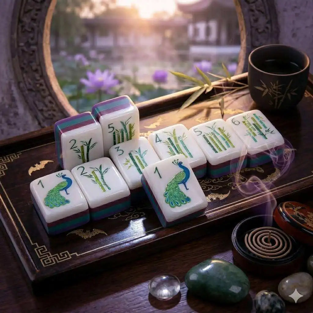 American Mahjong Tiles – 160-Piece Dark Purple Print Set