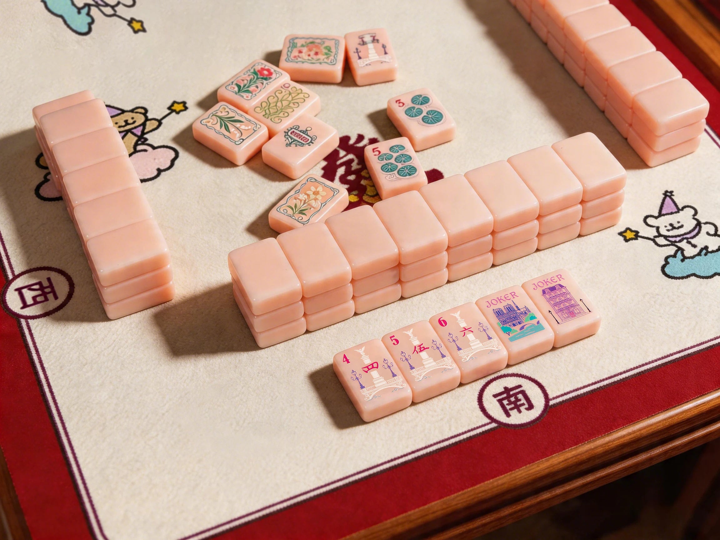Pink Acrylic American Mahjong Tiles – 160-Piece Luxury Set