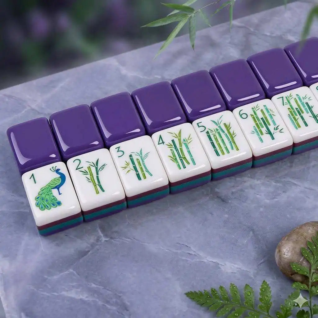 American Mahjong Tiles – 160-Piece Dark Purple Print Set