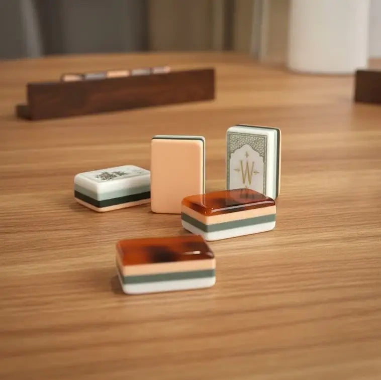 American Mahjong Tiles – Turtle & White Lotus Design