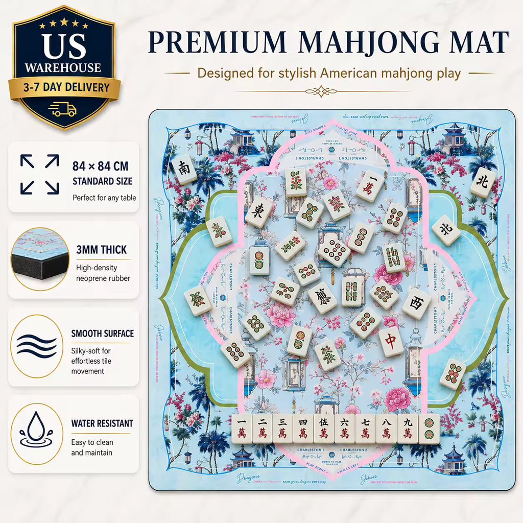 Silent Neoprene Mahjong Mat – Mint Green