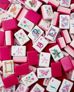 Us Stock Free Shipping Modern Magenta Candy Pattern Acrylic American Mahjong Set 160Pcs Portable Water Resistant Entertainment