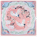 Blush pink American mahjong mat with a delicate white lace-style medallion design