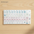 MyMahjongSet 160-piece American mahjong tile set in white pearl acrylic with colourful engraved symbols